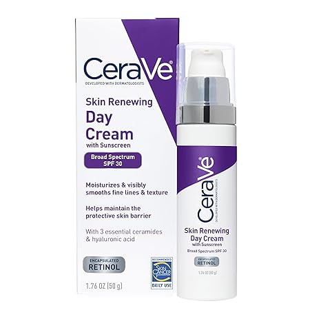 CeraVe Anti-Aging Face Cream SPF 30 | Retinol Anti-Wrinkle Cream with Hyaluronic Acid & Ceramides (1.76 oz)