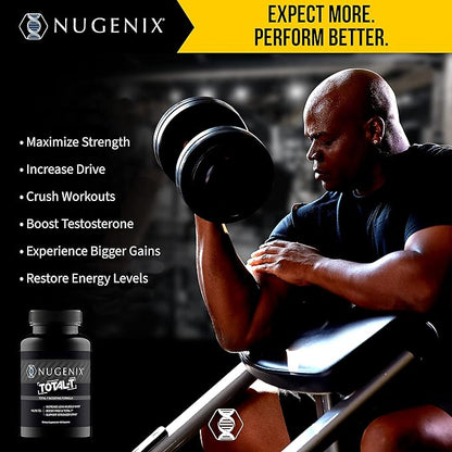 Nugenix Total-T Testosterone Booster for Men | Free & Total Testosterone Support Supplement (90 Count)