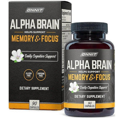 ONNIT Alpha Brain Nootropic Supplement | Memory & Focus Enhancement | Cognitive Support Capsules (90 Count)