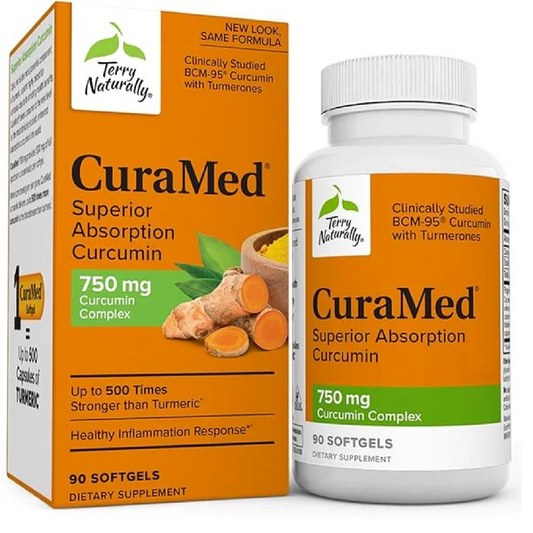 Terry Naturally CuraMed 750 mg Curcumin Complex | BCM-95 | Non-GMO, Gluten-Free (90 Softgels)